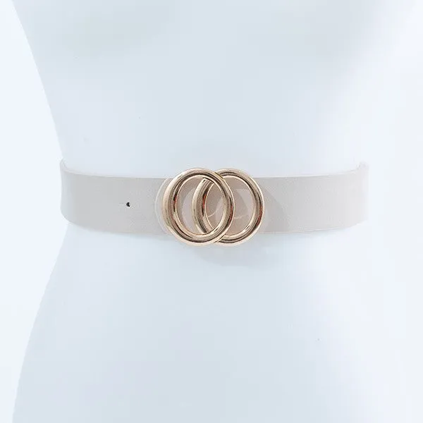 Round Shape Gold Buckle Fashion Belt