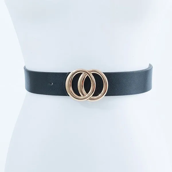 Round Shape Gold Buckle Fashion Belt