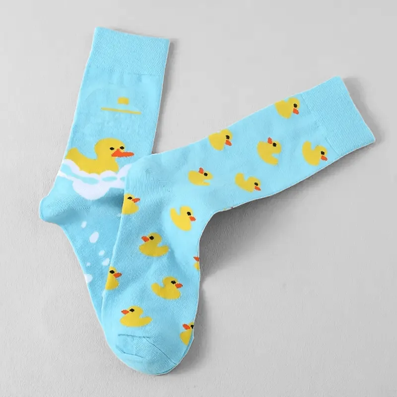 Rubber Duck Odd Cotton Socks: Fun and Playful Design