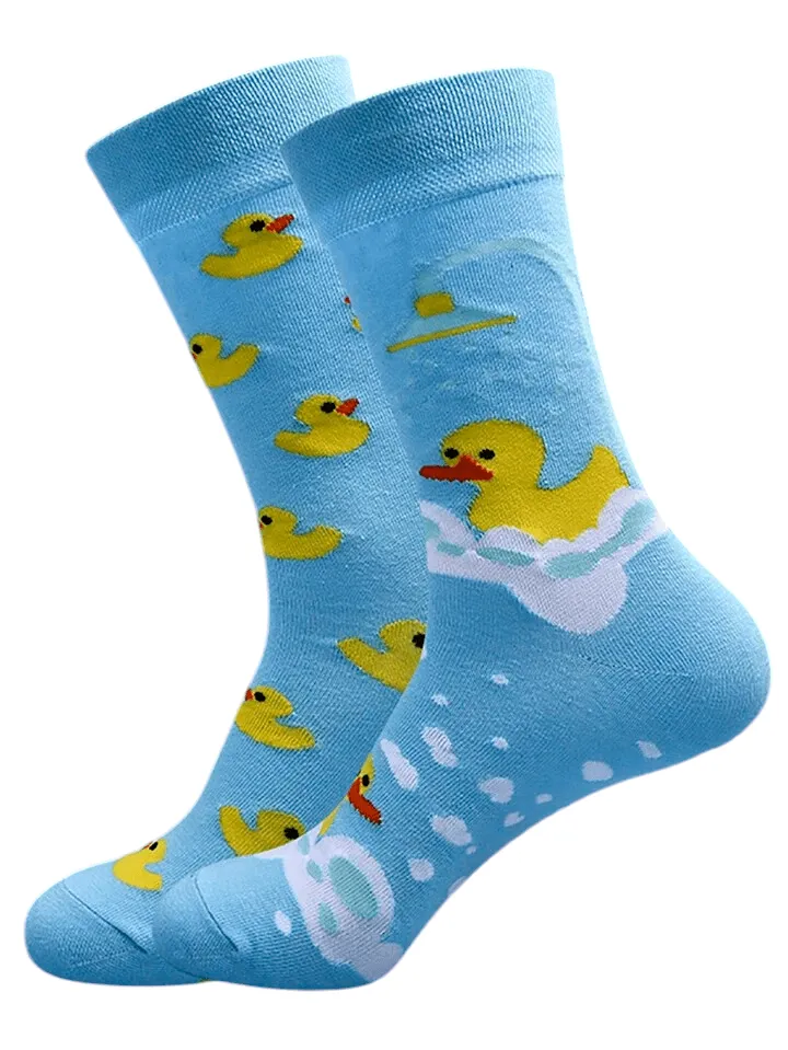 Rubber Duck Odd Cotton Socks: Fun and Playful Design