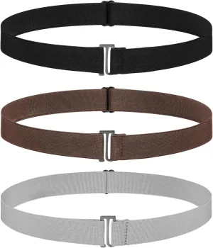 SATINIOR 2/3/4 Pack Women Elastic Stretch Belt Invisible Belts with Flat Buckle for Jeans Pants Dresses