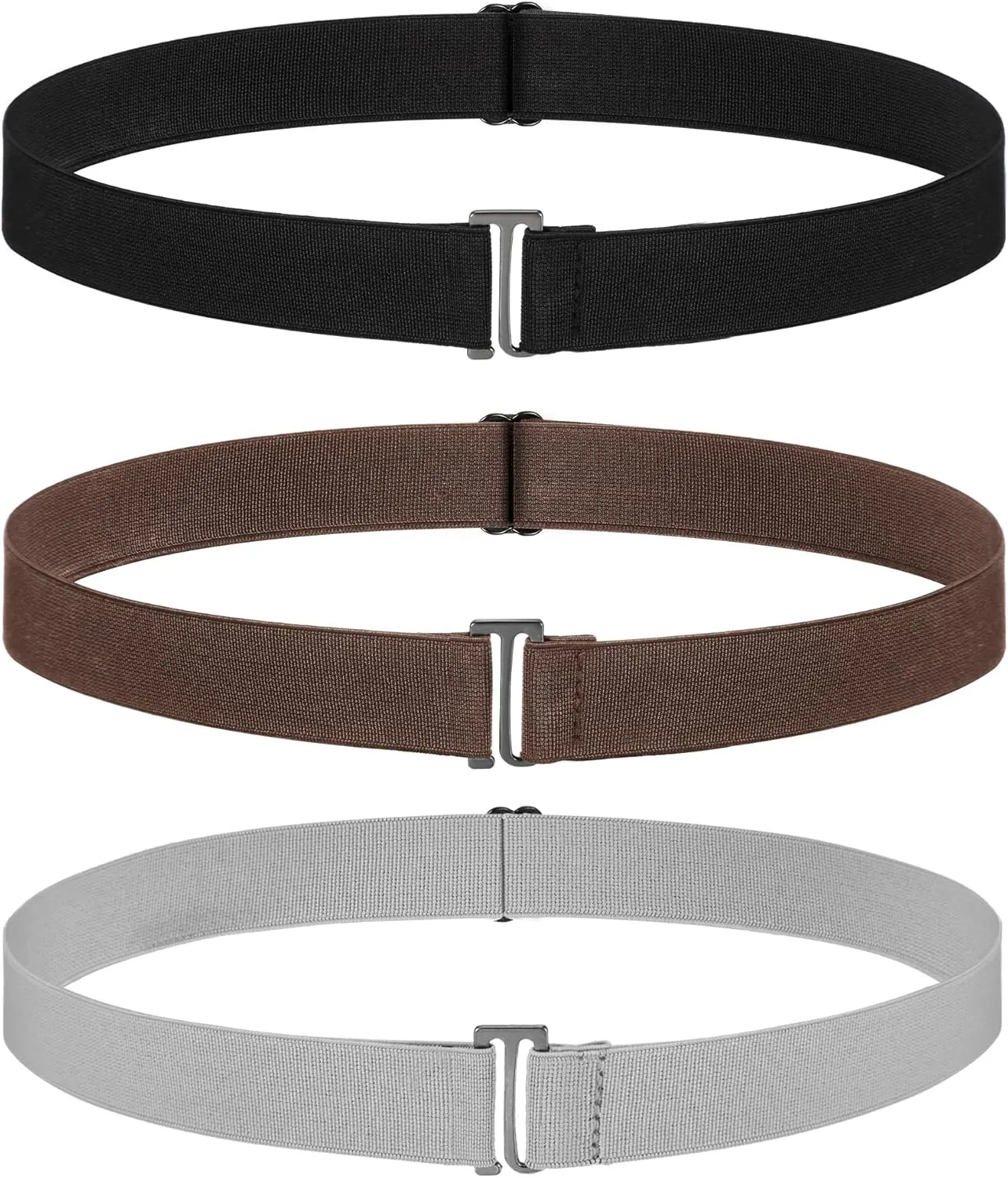 SATINIOR 2/3/4 Pack Women Elastic Stretch Belt Invisible Belts with Flat Buckle for Jeans Pants Dresses