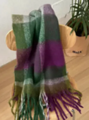 Scarf Women's Super Soft Warm Green/Purple rtgrepus