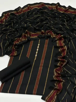 Soft Wool 3-Piece Suit: woven design yarn dyed 01