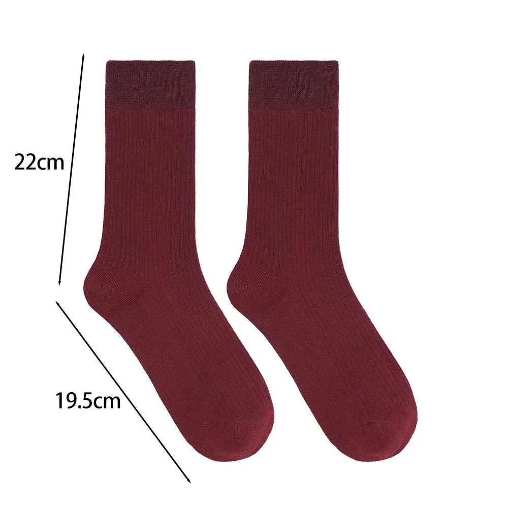 Sohiwoo Korean Stripe Long Socks for Women Girls Simple Simple Cotton Socks Japanese Casual Pile Socks Fashion Stockings Accessories
