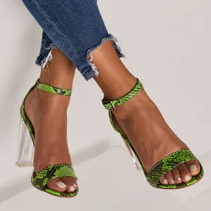 Strap Heel Cutout Buckle Sandals
