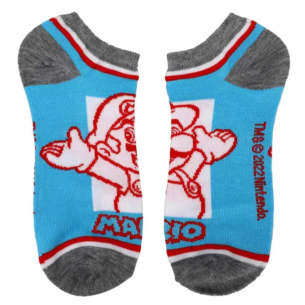 Super Mario - Mixed Icons Ankle Socks (5 Pairs) - Bioworld