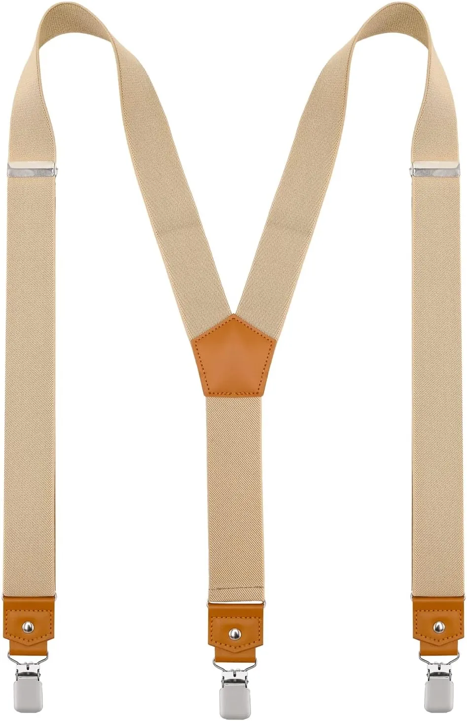 Suspenders for Men Y Back Adjustable Elastic with Strong Clips 47 Inches