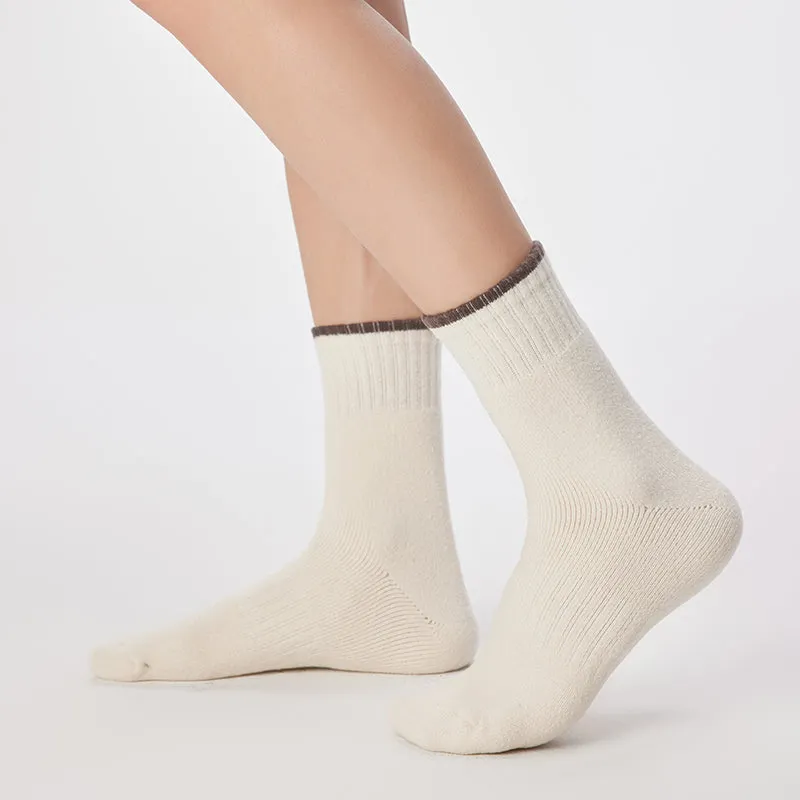 Sweetnana Men's Soft Warm Socks for Autumn/Winter Casual Crew Cotton Socks Simple Style Multicolor Available