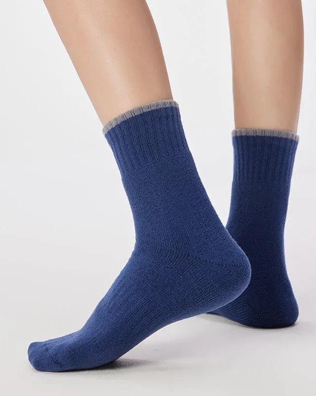 Sweetnana Men's Soft Warm Socks for Autumn/Winter Casual Crew Cotton Socks Simple Style Multicolor Available