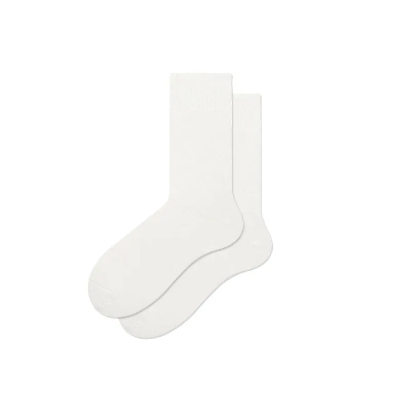 Sweetnana Solid Crew Socks for Women, Cozy Cotton Socks Seamless Socks, Multi Color Casual Socks.