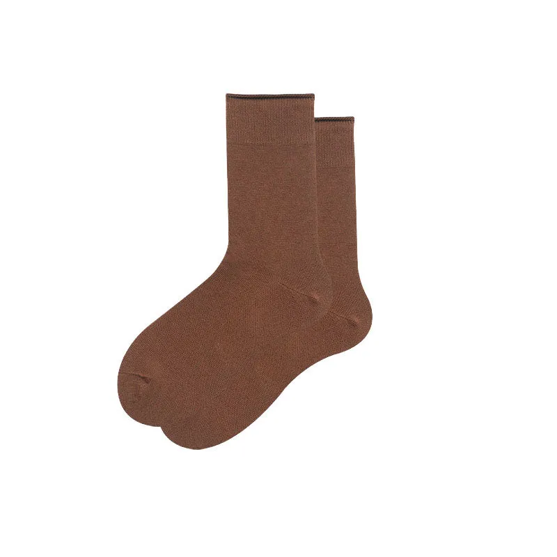 Sweetnana Solid Crew Socks for Women, Cozy Cotton Socks Seamless Socks, Multi Color Casual Socks.