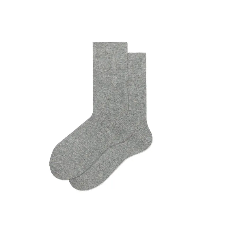 Sweetnana Solid Crew Socks for Women, Cozy Cotton Socks Seamless Socks, Multi Color Casual Socks.