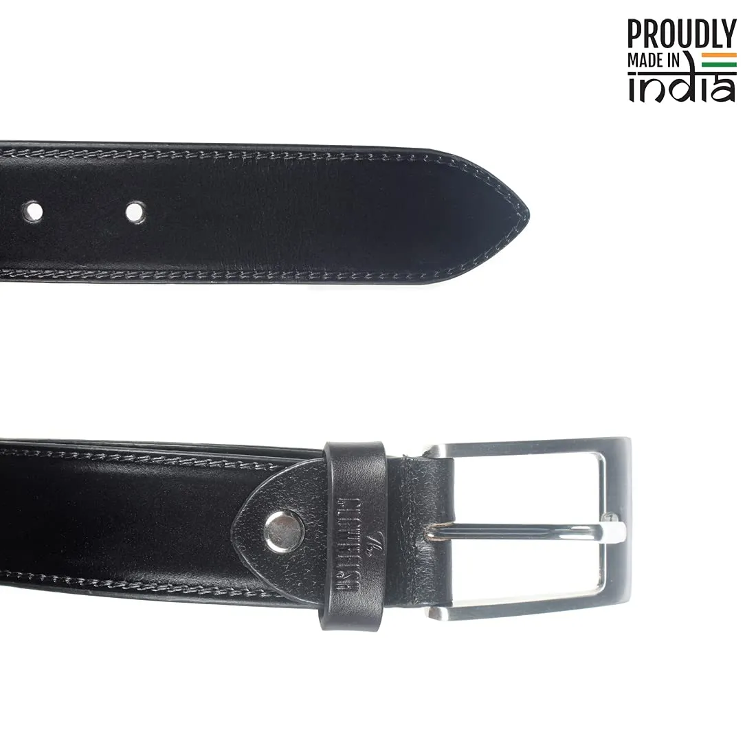THE CLOWNFISH Men's Genuine Leather Belt - Black (Size - 36 inches)