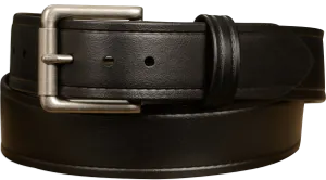 The Hercules Belt™ -  Black With Brushed Nickel Roller Buckle 1.50" (H125)
