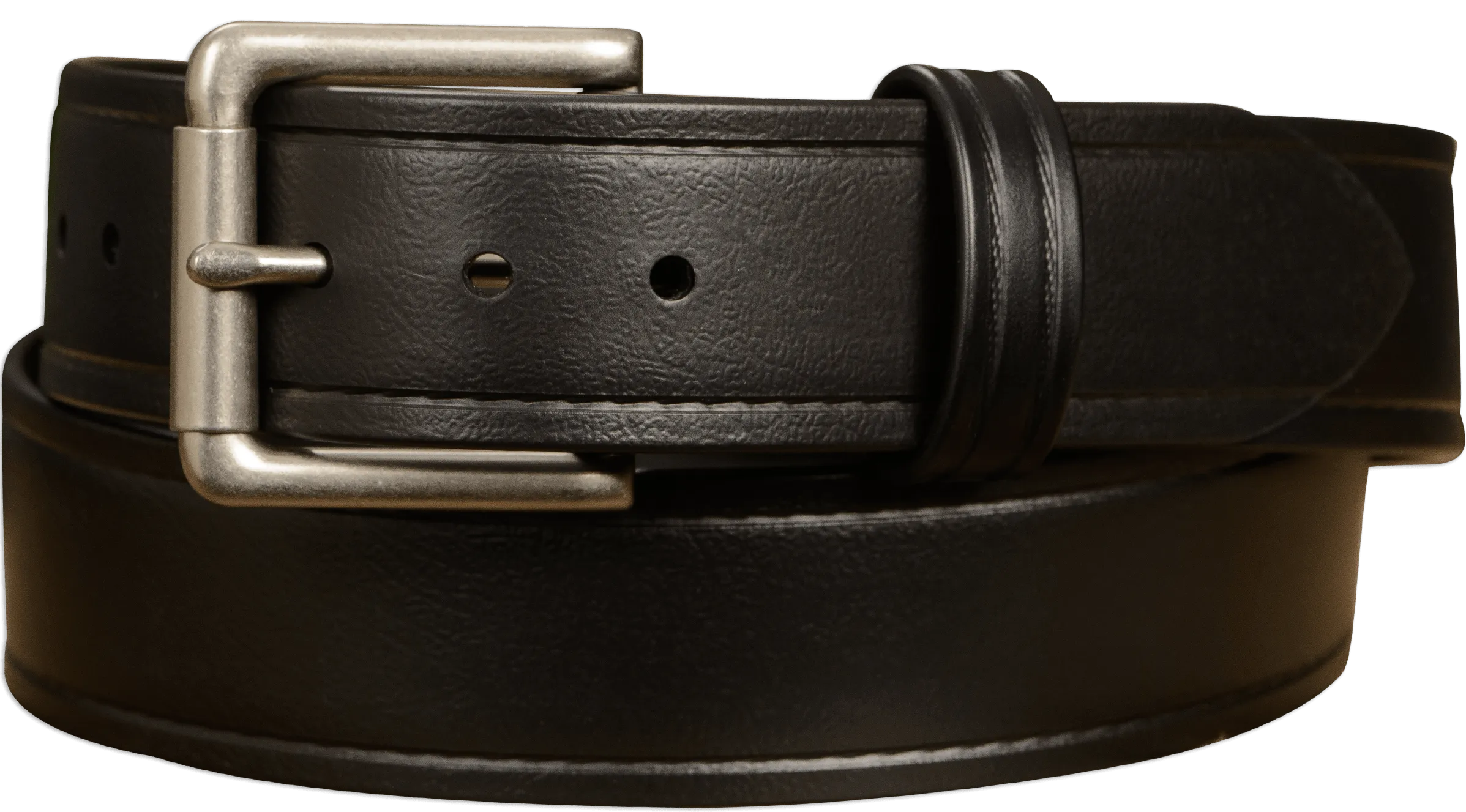 The Hercules Belt™ -  Black With Brushed Nickel Roller Buckle 1.50" (H125)