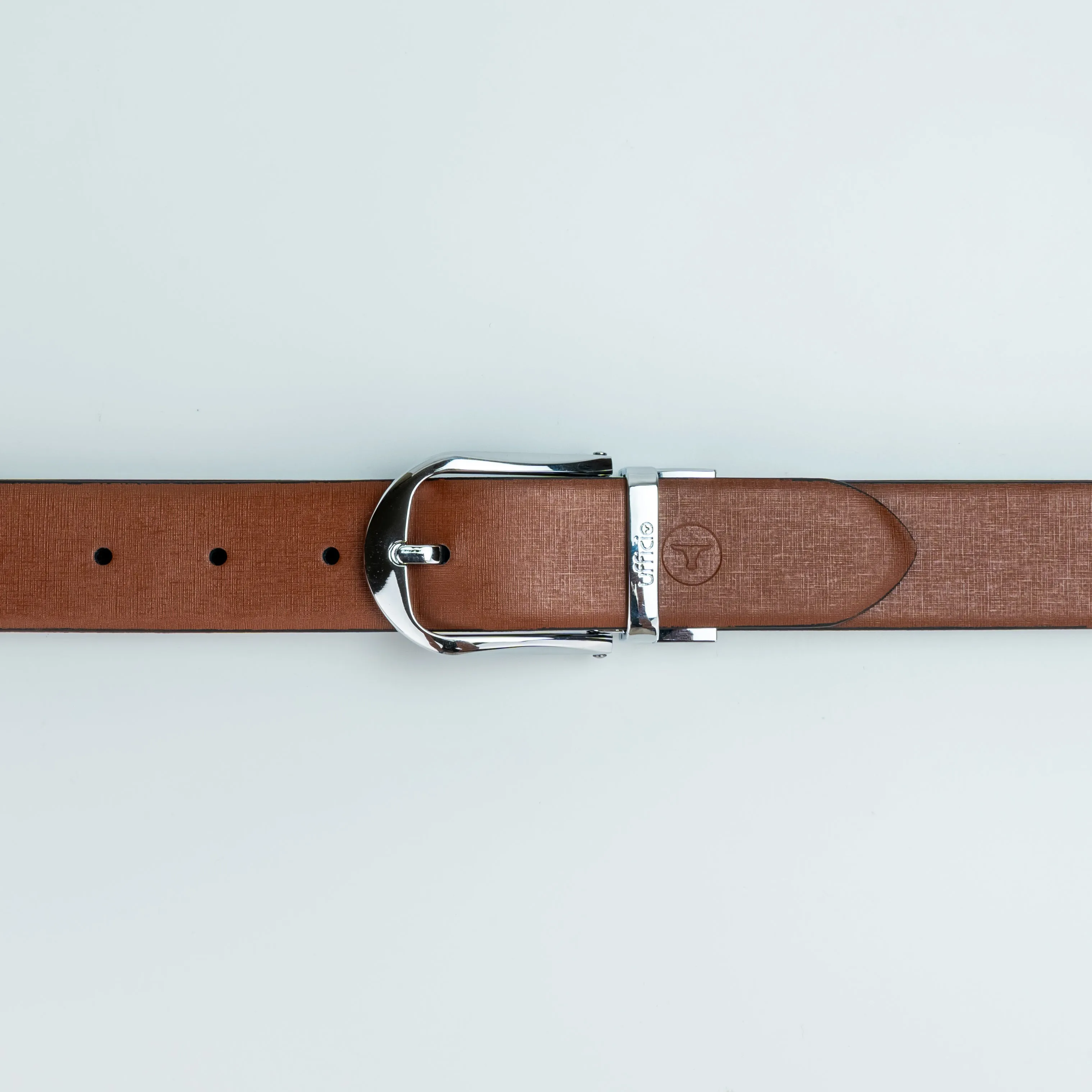 Ufficio Men's Black/Tan Reversible Prong with Chrome buckle Belt