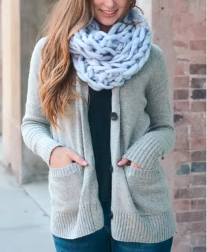 Ultra- Light Blue Chunky Infinity Scarf
