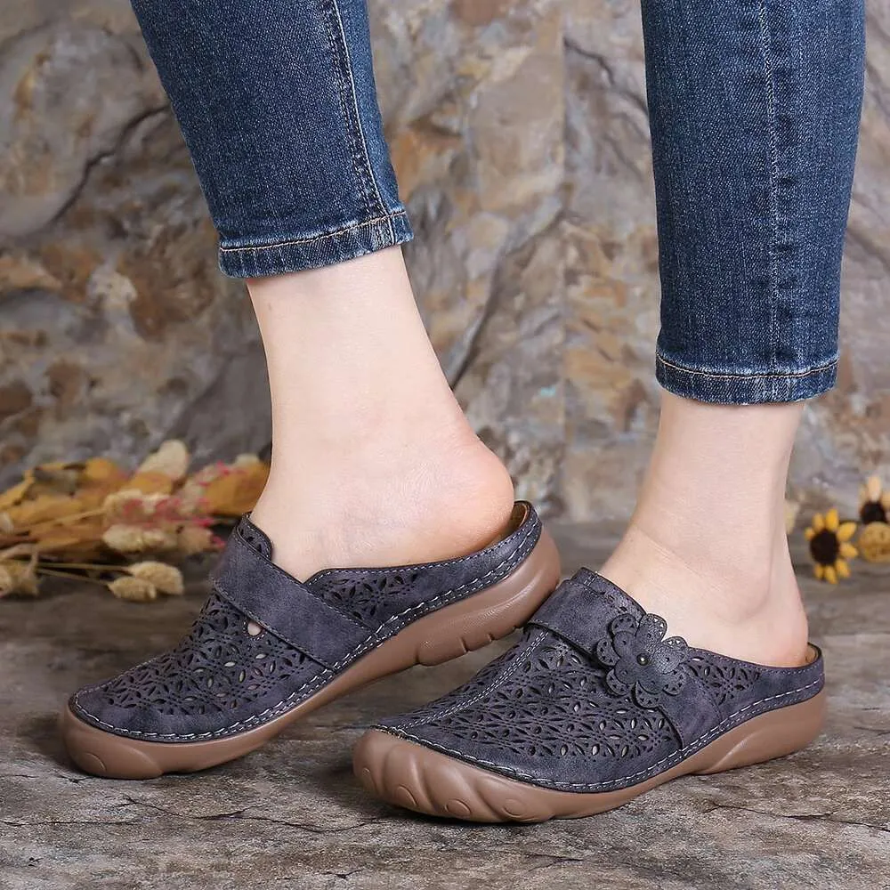 Vanccy Comfortable Retro Backless Casual Sandals