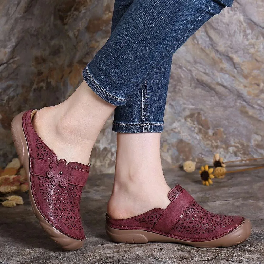 Vanccy Comfortable Retro Backless Casual Sandals