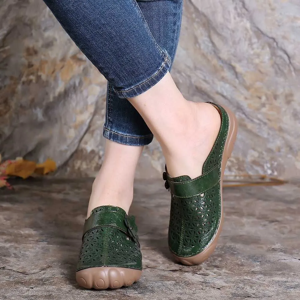 Vanccy Comfortable Retro Backless Casual Sandals