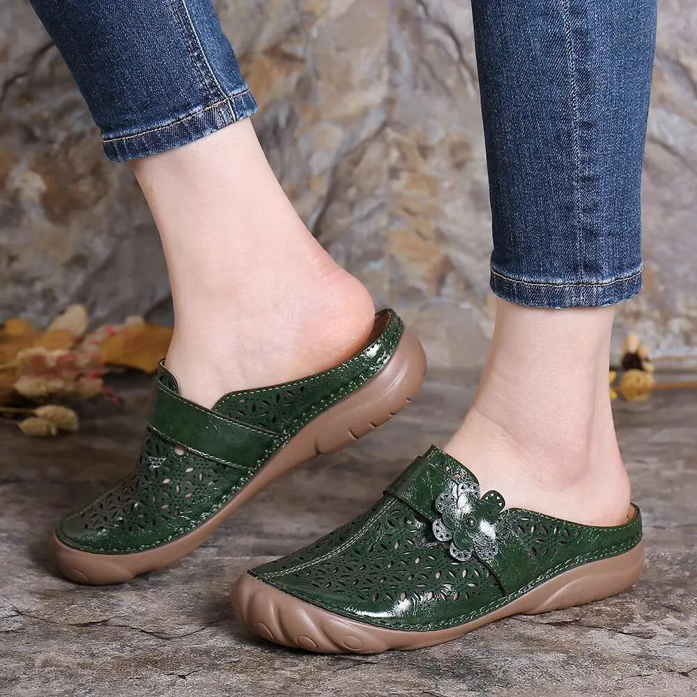 Vanccy Comfortable Retro Backless Casual Sandals