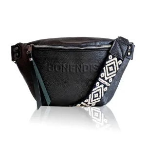 Venus Leather Belt  Bag - Black