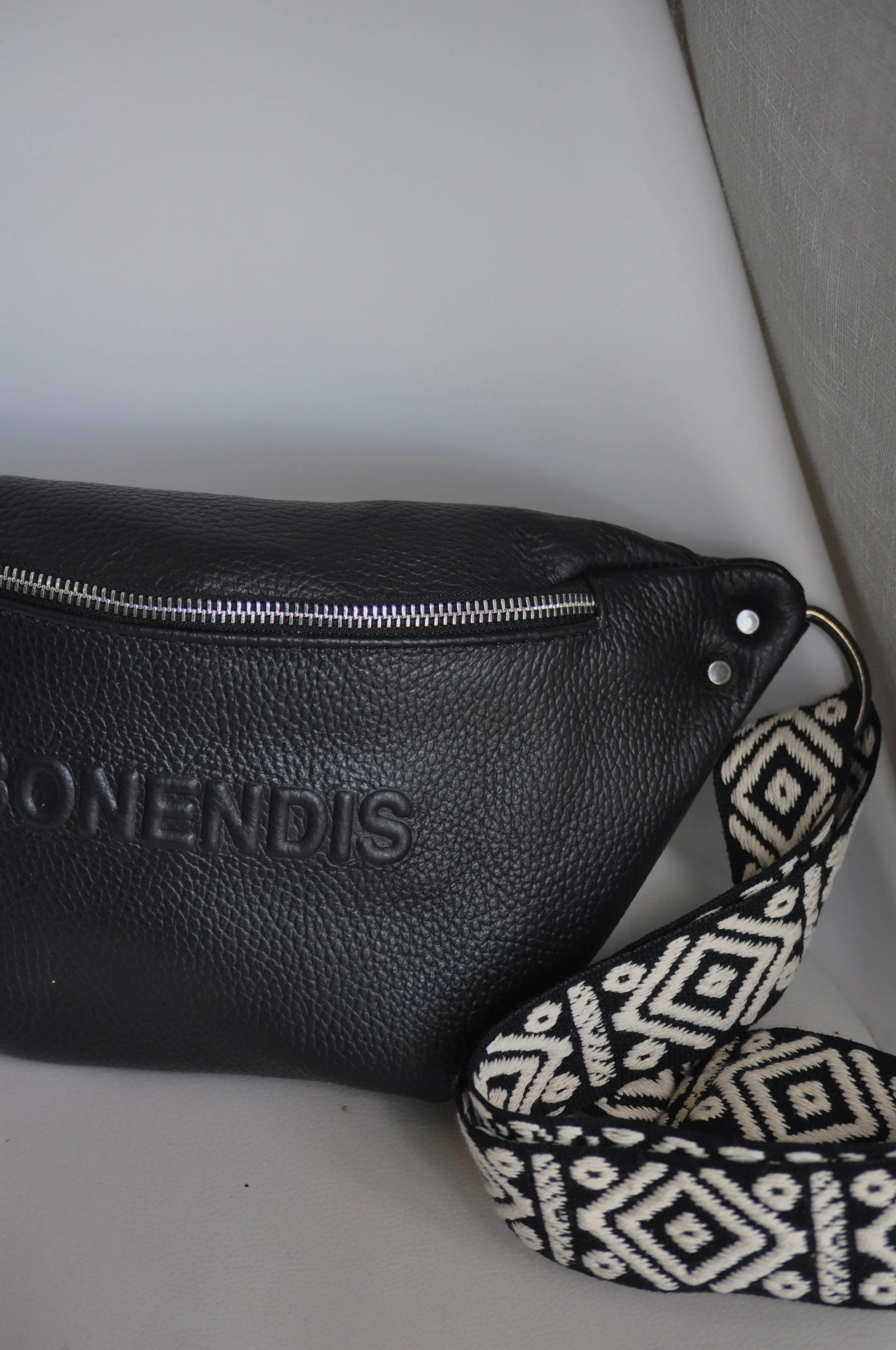 Venus Leather Belt  Bag - Black