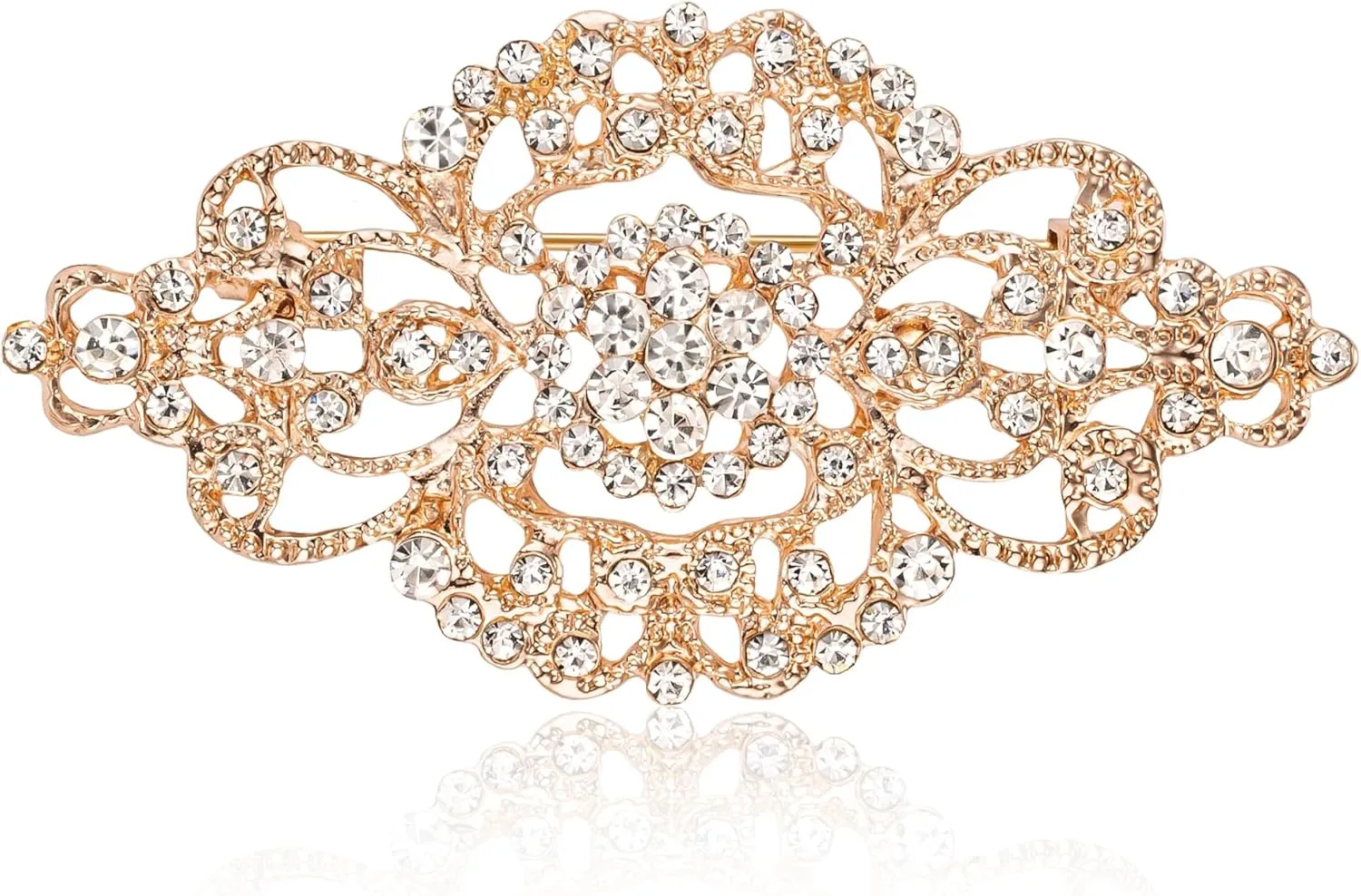 Vintage Wedding Bridal Crystal Art Deco Rhinestone Brooch Pin