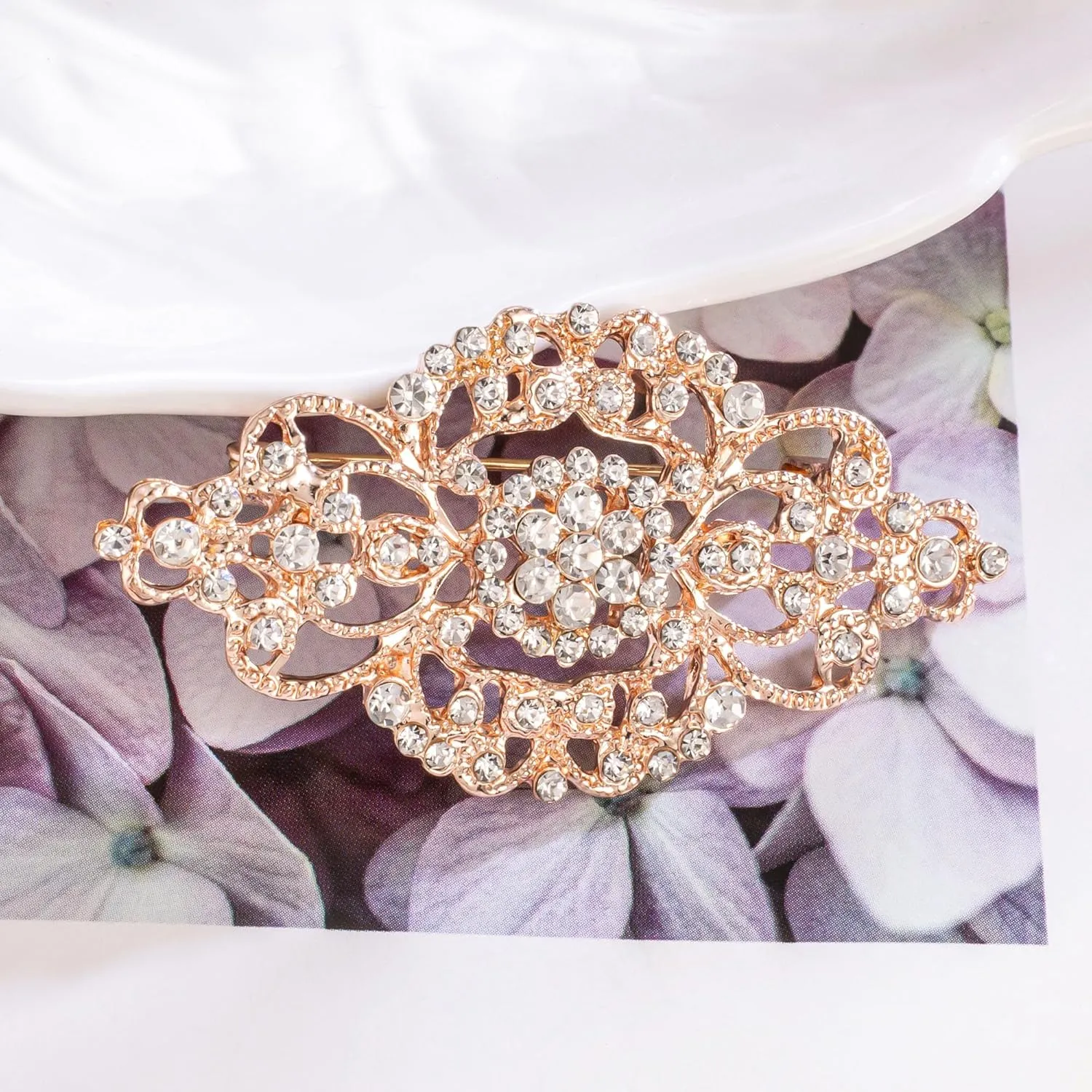 Vintage Wedding Bridal Crystal Art Deco Rhinestone Brooch Pin