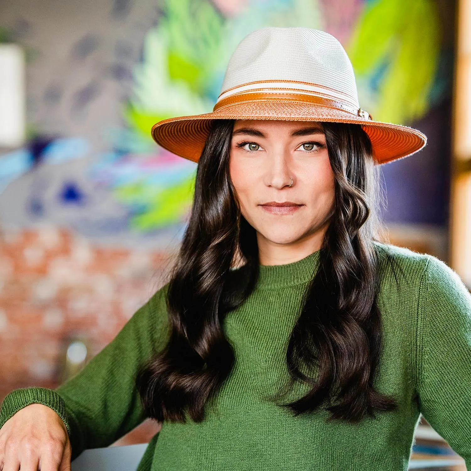 Wallaroo Hat Company Womens Petite Kristy Fedora  UPF 50 , UV Sun Protection Hat, Packable Design, Adjustable, Small Size