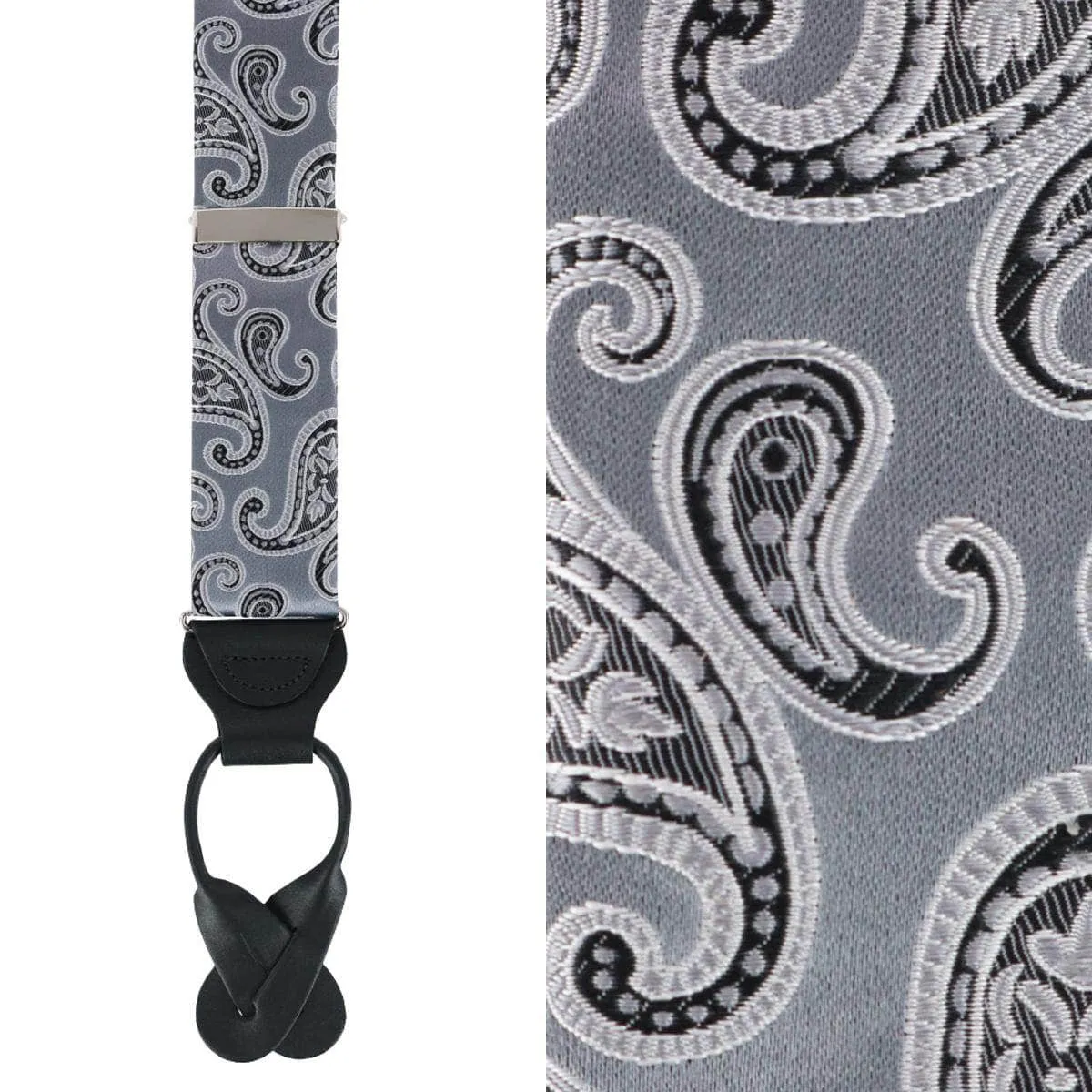 Willard's Wavy Paisley Silk Button End Private Collection Braces