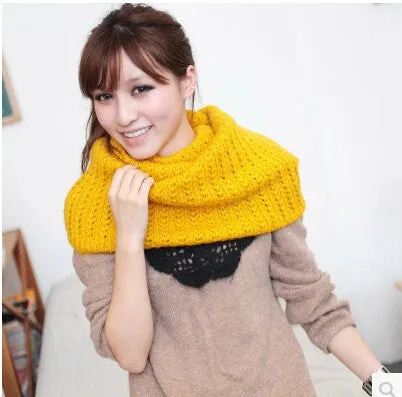 Winter male scarf female pullover warm mohair knitted crochet scarf solid winter scarf