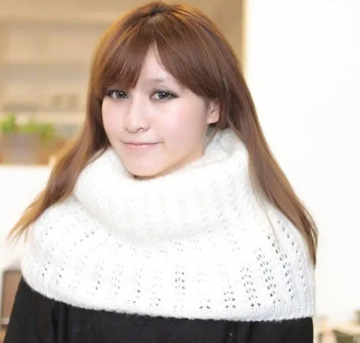 Winter male scarf female pullover warm mohair knitted crochet scarf solid winter scarf