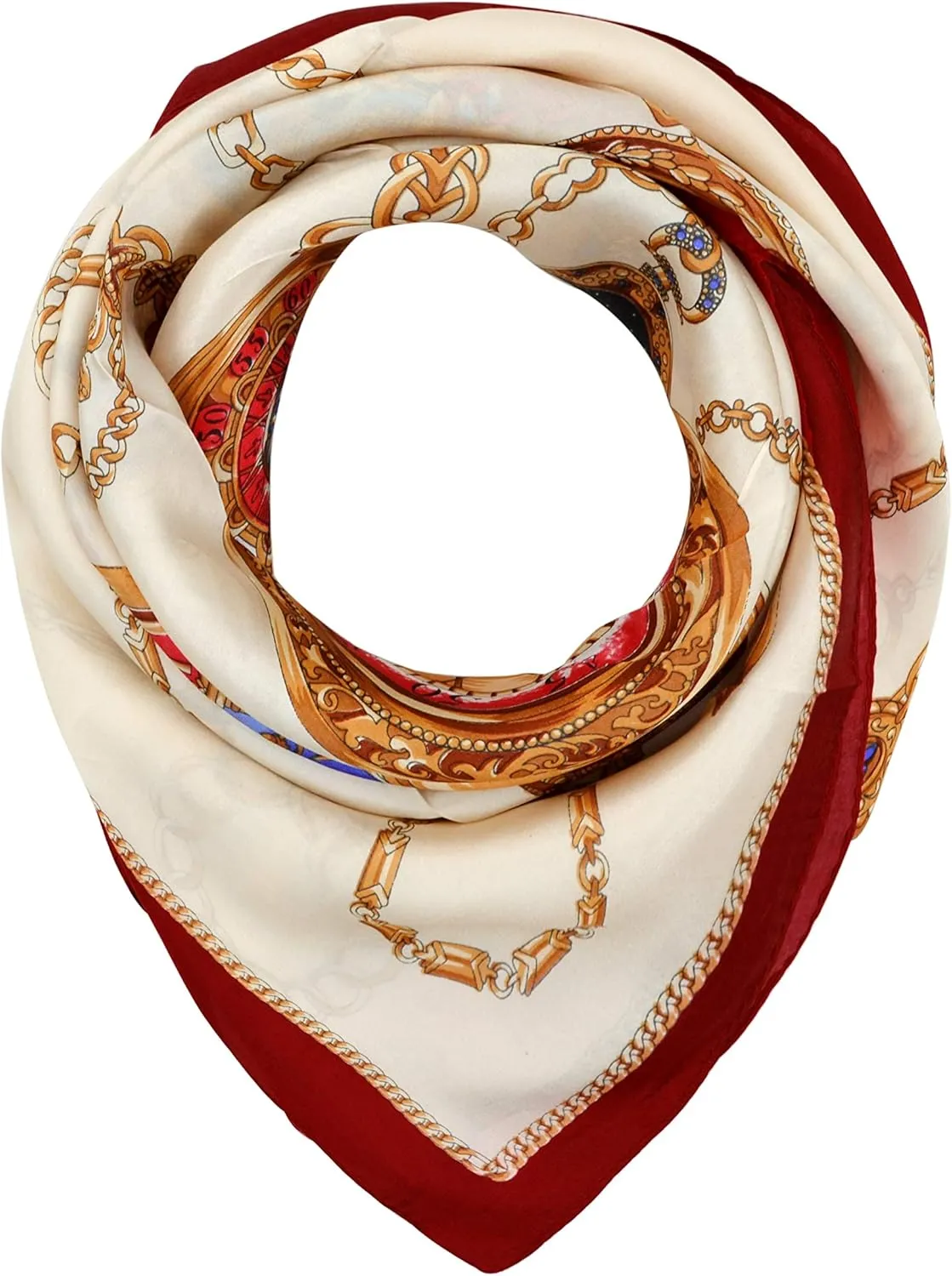 Women's Graphic Print 100% Silk, Silk Scarf Square, 33X33 Inches
