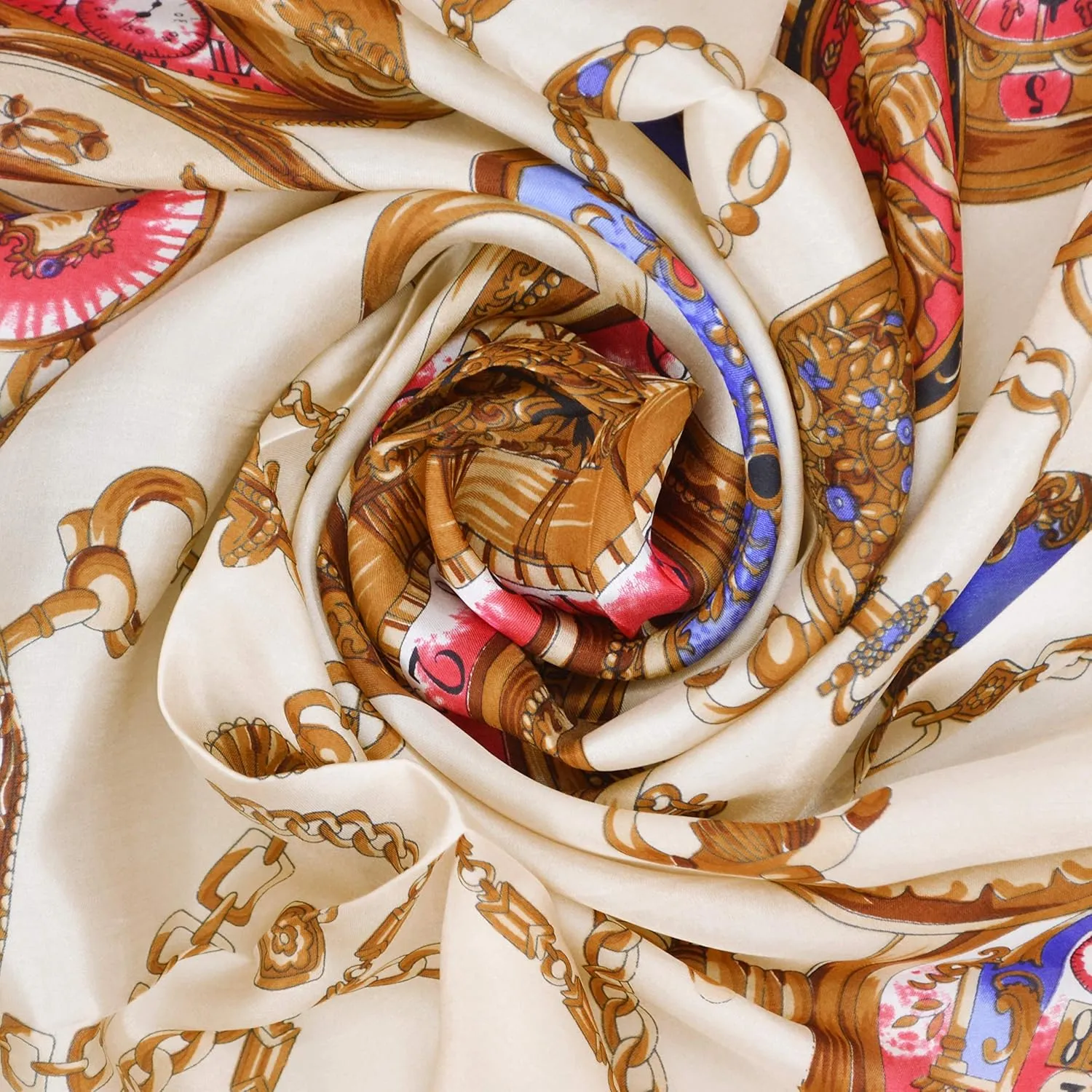 Women's Graphic Print 100% Silk, Silk Scarf Square, 33X33 Inches