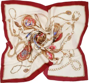 Women's Graphic Print 100% Silk, Silk Scarf Square, 33X33 Inches