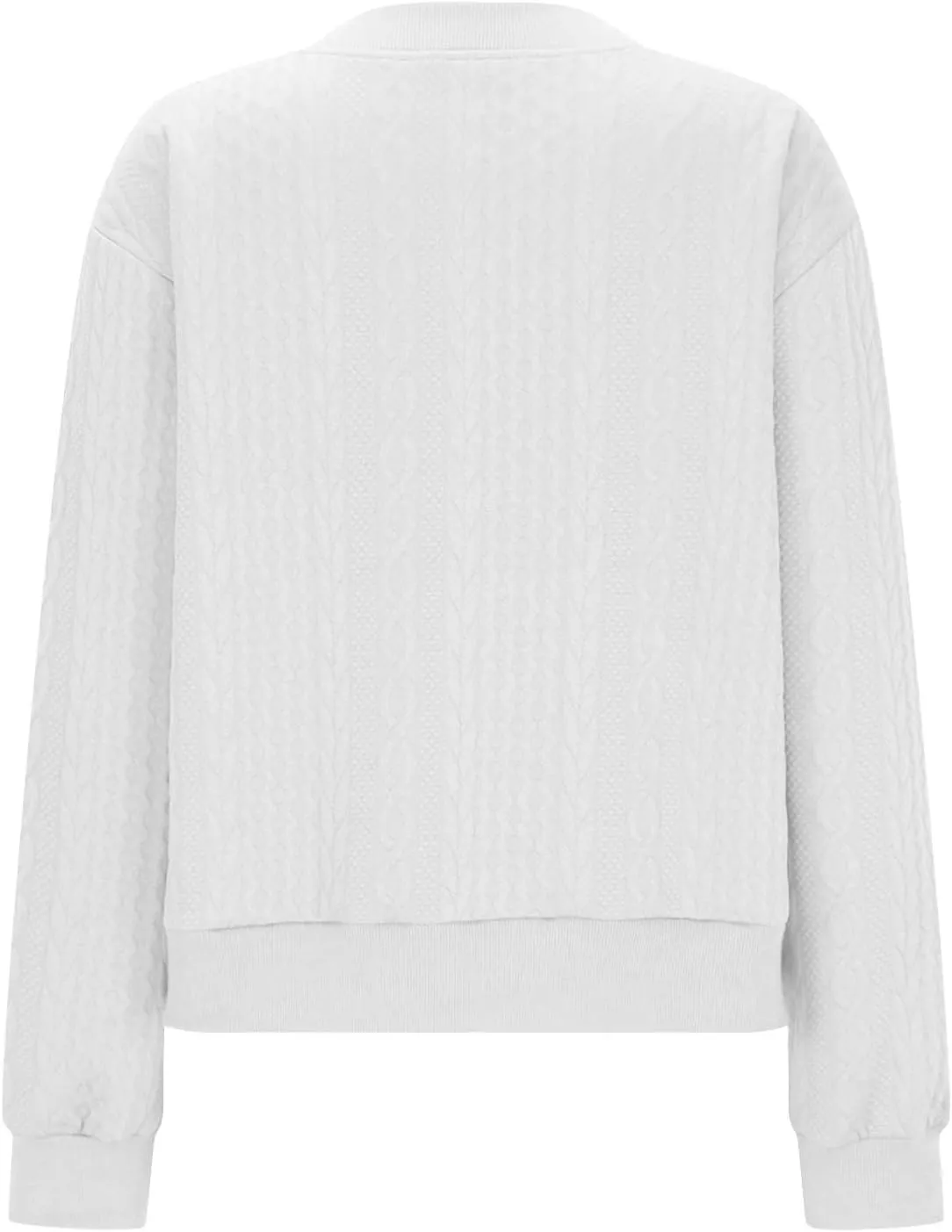 Women's Zip Up Cable Knit Sweater Long Sleeve Open Front Cardigan Warm Cardigan with Pockets Outwear Coats