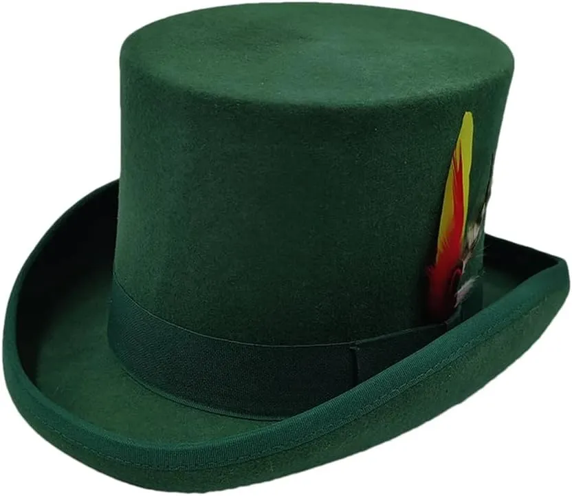 Wool Felt High Top Hat Wool Magician High Hat Jazz Top Hats Men and Women Flat Felt Hat Men's Costume Hats 47 S 55cm